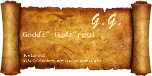 Godó Györgyi névjegykártya